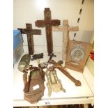 MIXED RELIGIOUS ITEMS, MAINLY CRUCIFIXES