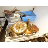 MIXED BOXES OF CLOCK PARTS FOR SPARES AND REPAIRS