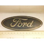 A LARGE OVAL FORD SIGN - 120 CM WIDE - QUITE LIGHT (NOT METAL)