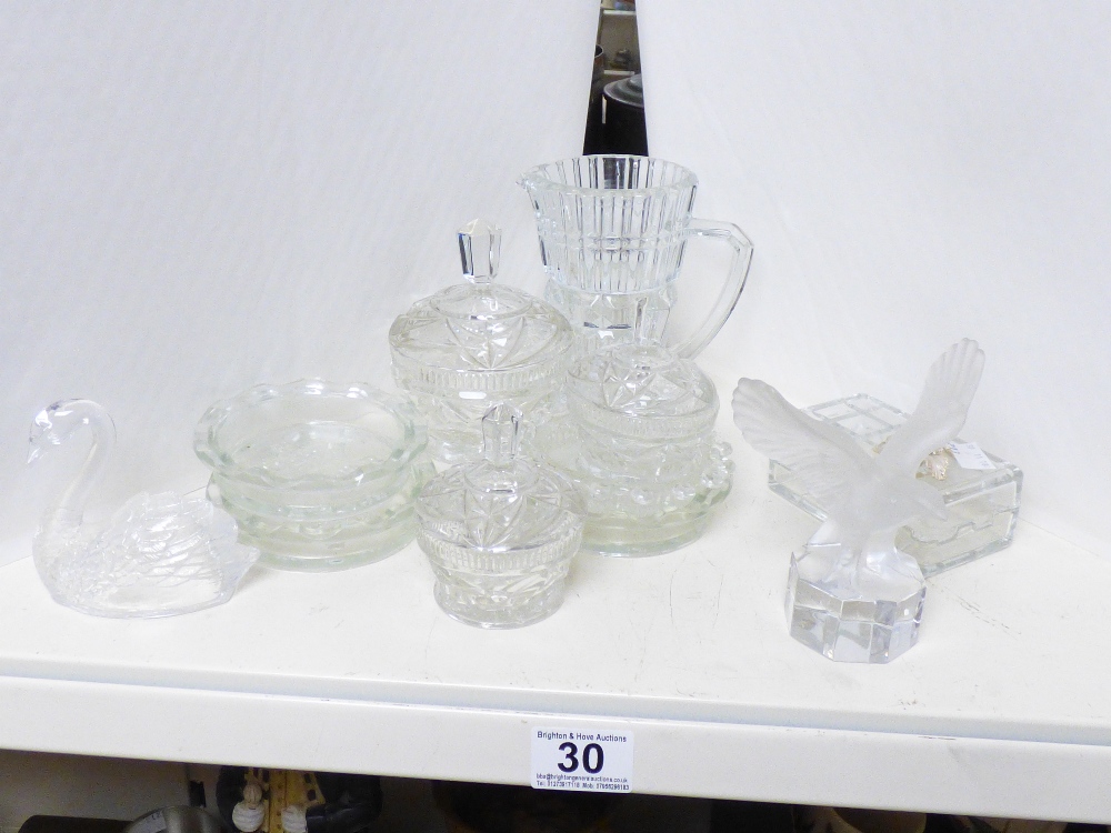 A SMALL QUANTITY OF GLASS DRESSING TABLE WARE ETC - Image 4 of 4