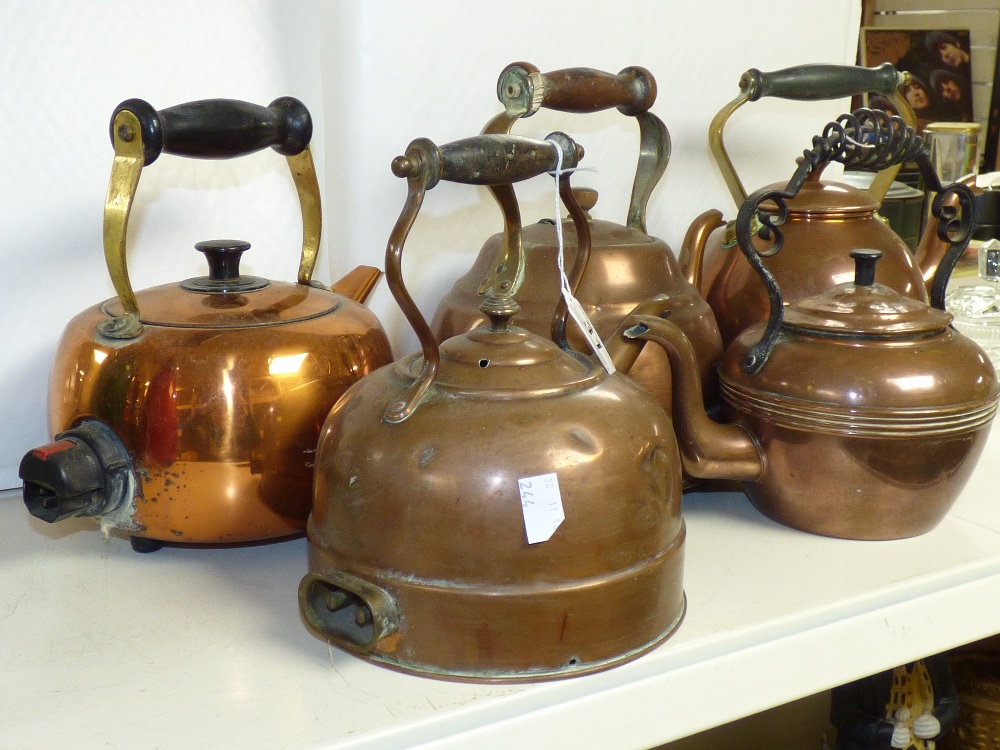 5 COPPER KETTLES - Image 3 of 3