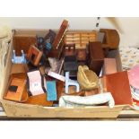 A LARGE QUANTITY OF VINTAGE SCRATCH BUILT DOLLS HOUSE FURNITURE