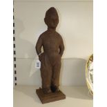 AN IRON FIGURE OF A BOY COMPANION SET STAND (NO IRONS OR TOOLS) 52 CM TALL