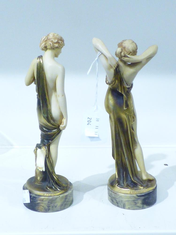 A PAIR OF ART DECO STYLE FIGURES OF LADIES AFTER FREISS (22 CM TALL) - Image 2 of 2