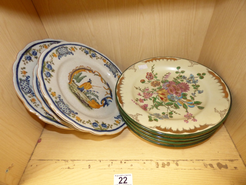 TEN 20TH CENTURY CERAMIC PLATES WITH ORIENTAL AND FLORAL SCENES - Image 5 of 6