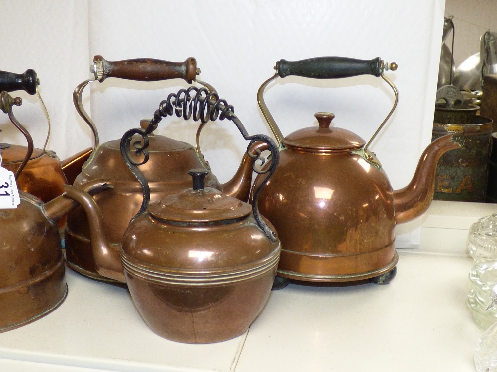5 COPPER KETTLES - Image 2 of 3