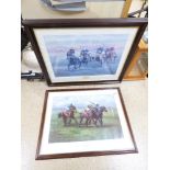2 LIMITED EDITION PRINTS, ONE OF DERBY WINNERS, THE OTHER FOR THE QUEEN ELIZABETH STAKES