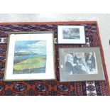 TWO FRAMED PRINTS AND A FRAMED ETCHING BY BLAKE