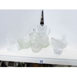 A SMALL QUANTITY OF GLASS DRESSING TABLE WARE ETC
