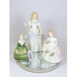 THREE ROYAL DOULTON FIGURES : LAURA HN3760; BELLE HN2340 AND SEPTEMBER HN3326