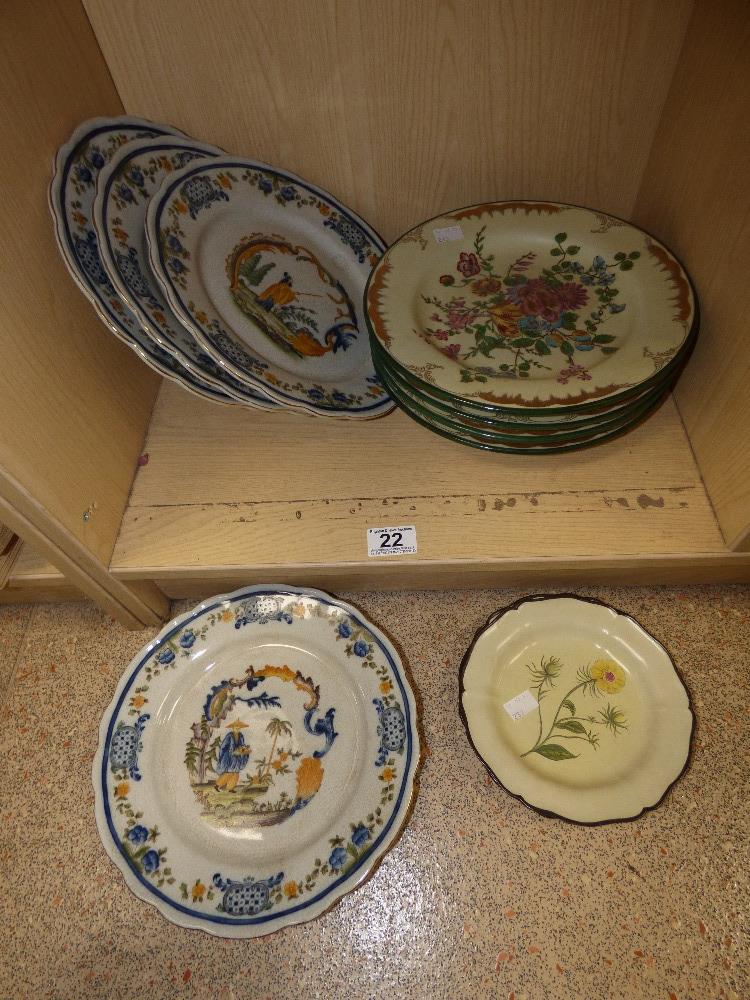 TEN 20TH CENTURY CERAMIC PLATES WITH ORIENTAL AND FLORAL SCENES - Image 2 of 6