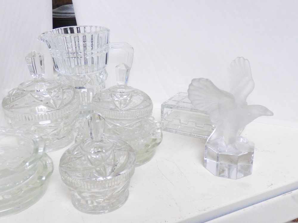A SMALL QUANTITY OF GLASS DRESSING TABLE WARE ETC - Image 3 of 4