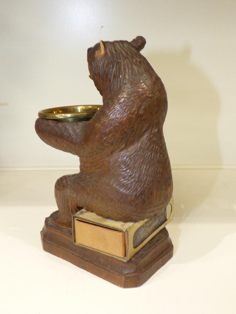 A BLACK FOREST MATCHBOX HOLDER IN THE FORM OF A SEATED BEAR, TOGETHER WITH AN EVOLUTIONARY - Image 4 of 4