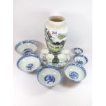 A QUANTITY OF ORIGINAL CERAMICS INCLUDING A VASE, BOWLS AND MORE