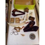 BOX OF INTERESTING COLLECTABLE ITEMS INCLUDING BONE