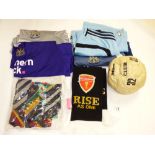 VINTAGE NEWCASTLE FC FOOTBALL SHIRTS AND CRICKET ITEMS WITH OTHER MEMORABILIA