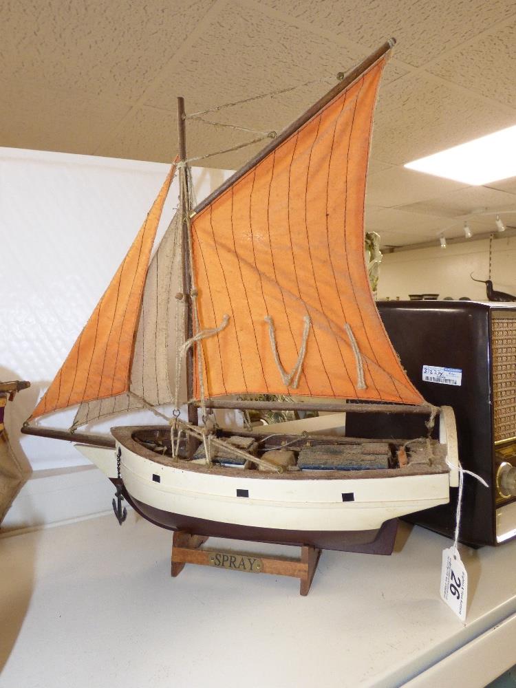 FOUR SCRATCH BUILT MODEL SAILING SHIPS, LARGEST BEING 44CM WIDE - Image 2 of 5