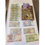 COLLECTION OF BANK NOTES AND COINAGE