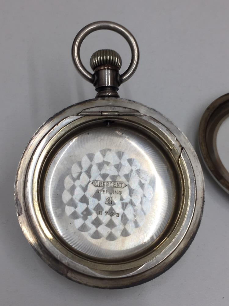 RARE 18 SIZE AMERICAN RAILWAY WATCH CASE STERLING SILVER CRESENT CASE SCREW ON FRONT BEZEL WEIGHT - Image 6 of 7