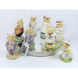 A COLLECTION OF 8 ROYAL DOULTON CERAMIC FIGURES FROM "THE BRAMLEY HEDGE GIFT COLLECTION", TALLEST 10