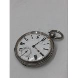 1887 EARLY WALTHAM SILVER POCKET WATCH WORKING OPEN FACE