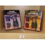 TWO MICRONAUTI "EMPEROR" TOY FIGURES BOTH IN ORIGINAL BOXES