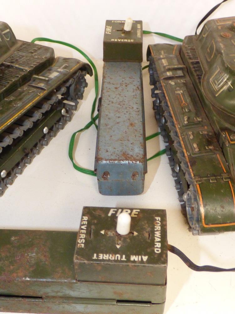 TWO TINPLATE REMOTE CONTROL TOY TANKS - Image 3 of 5