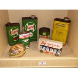 FIVE OILCANS INCLUDING CASTROL, A PAPER EASTER EGG AND MORE