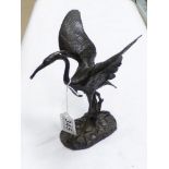 BRONZE MODEL OF A CRANE 20 CMS