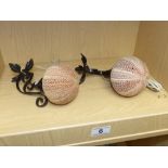 PAIR OF SEA URCHIN WALL LIGHTS APPROX 19CM LONG