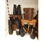 PAIR OF ZEISS WETZLER FIELD BINOCULARS PAIR OF LIEBERMAN + GORTZ AND MILITARY BINOCULARS