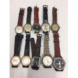 COLLECTION OF 10 VINTAGE MECHANICAL WATCHES INCLUDING ORIS SUPER AND CERTINA