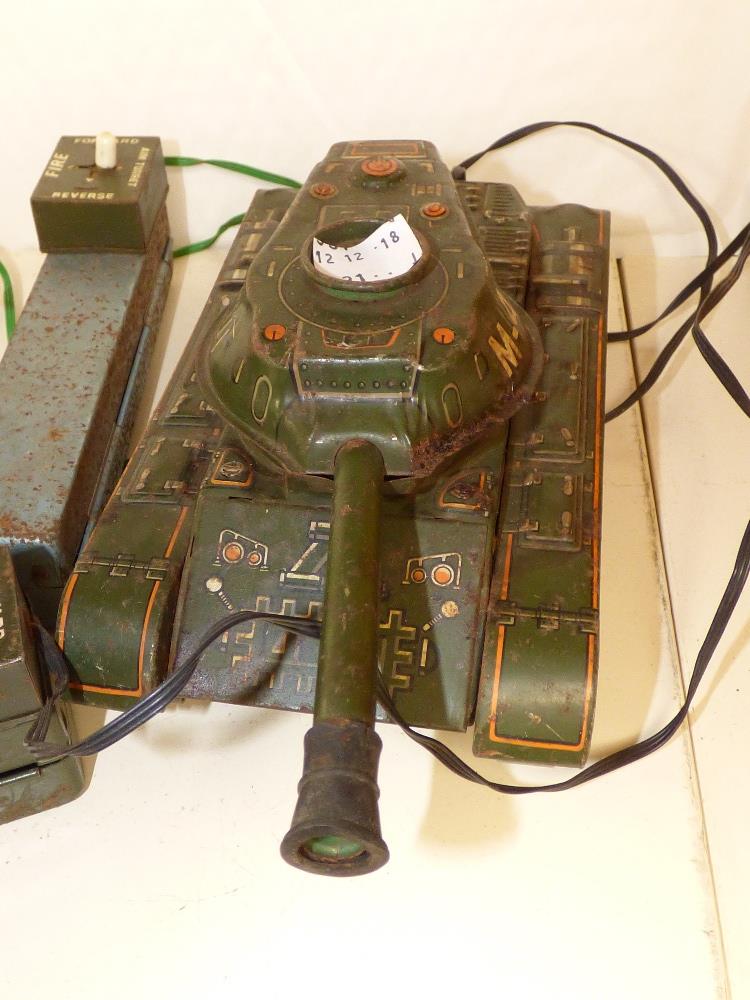 TWO TINPLATE REMOTE CONTROL TOY TANKS - Image 5 of 5