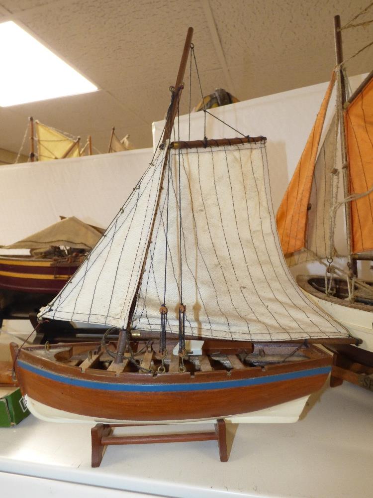 FOUR SCRATCH BUILT MODEL SAILING SHIPS, LARGEST BEING 44CM WIDE - Image 4 of 5