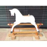 LARGE VICTORIAN WOODEN ROCKING HORSE, IN NEED OF RESTORATION