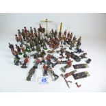 MAINLY BRITAINS METAL TOY SOLDIERS - VARIOUS REGIMENTS / ARMIES