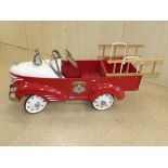 PEDAL CAR : USA FIRE DEPARTMENT BY AMF. METAL WITH LIGHTS AND WOODEN LADDERS