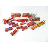 COLLECTION OF METAL FIRE ENGINES INCLUDING EXAMPLES BY DINKY AND MATCHBOX