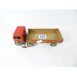 VINTAGE CLOCKWORK TIN PLATE LORRY