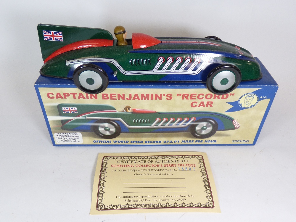 3x SCHYLLING CLOCKWORK TIN PLATE CARS : SUNBEAM 1000, CAPTAIN BENJAMIN's RECORD CAR AND ST JOHNS - Image 14 of 19