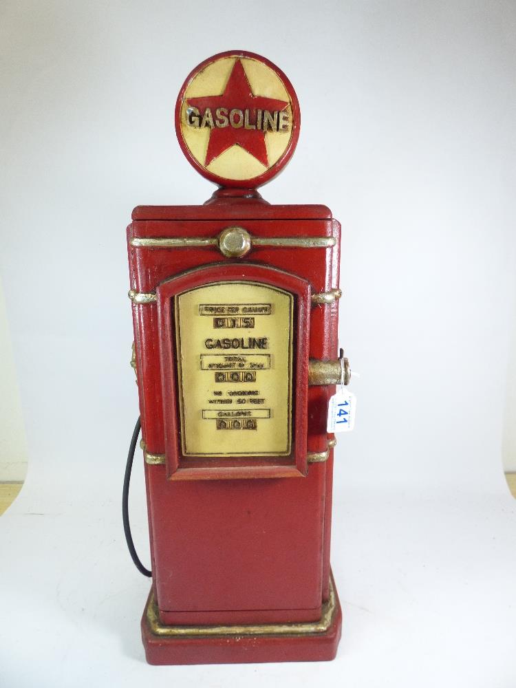 WOODEN CD HOLDER IN THE FORM OF A RETRO BOWL TOP GASOLINE PUMP / PETROL PUMP