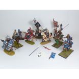 9x FIRST LEGION METAL SOLDIERS AND HORSES