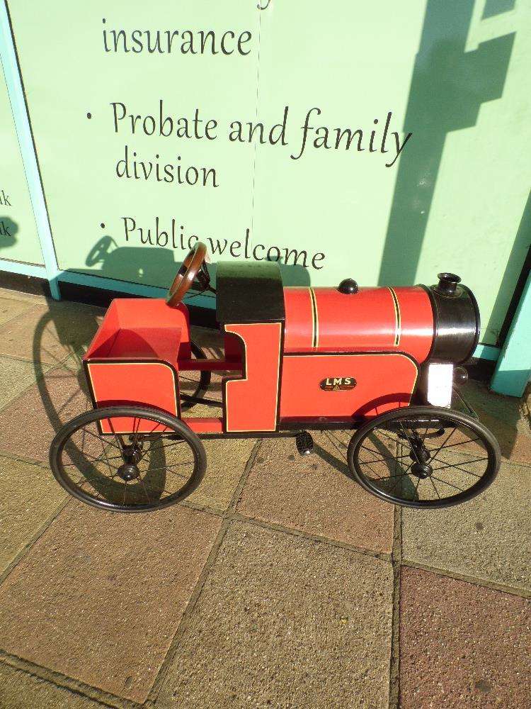 PEDAL TRAIN : LINES BRO'S TRI-ANG LARGE WOODEN PEDAL TRAIN IN L.M.S TITLES - Image 8 of 8