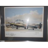 . Aviation, limited edition Roy Reynolds framed print ‘ Wings Old and New’ to commemorate the