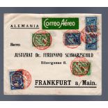 Columbia 1924 flown printed cover Bogota to Frankfurt a.m Germany multi franked with Scadta