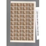 Australia 1965 Anzac 5d value in 9 complete sheets cat £360