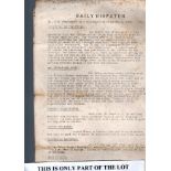 1926 General Strike, original type written copy for 8th May 1926 for the Daily Dispatch