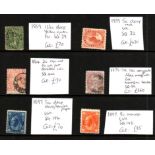 Canada, range of good early QV on stock card, SG32 unmntd, 39 vgu,44 gu, 99gu,146 unmntd, 148