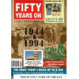 D Day Landings, Fifty Years On magazines x 6 in folder, issued for 50th anniv, plus two other