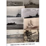 Naval warships and subs x 60 cards and postcard size photos